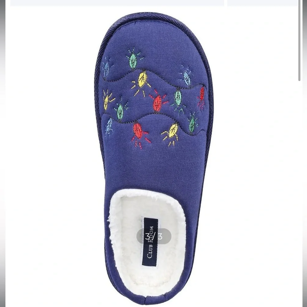 New Club Room Men’s Holiday Christmas Slippers Gifts Stocking Stuffer Warm Comfy